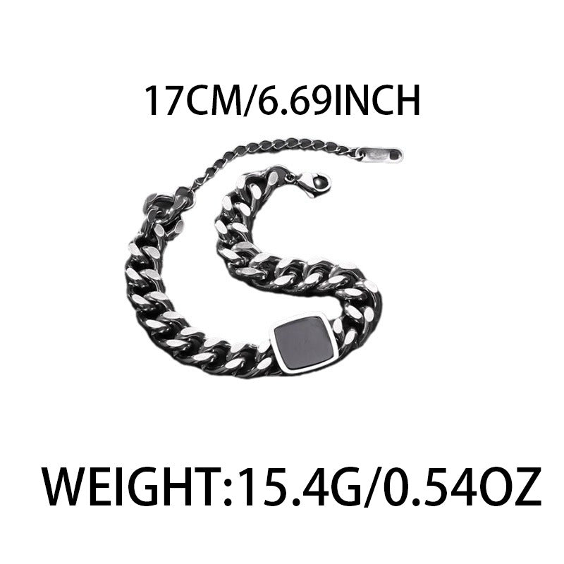 Square Cuban Bracelet Men's Titanium Steel Does Not Fade