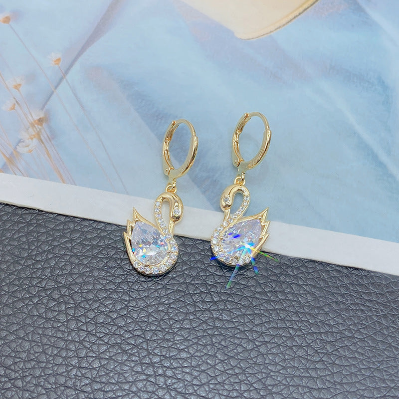 Little Swan Ultra Sparkling Water Diamond Earrings