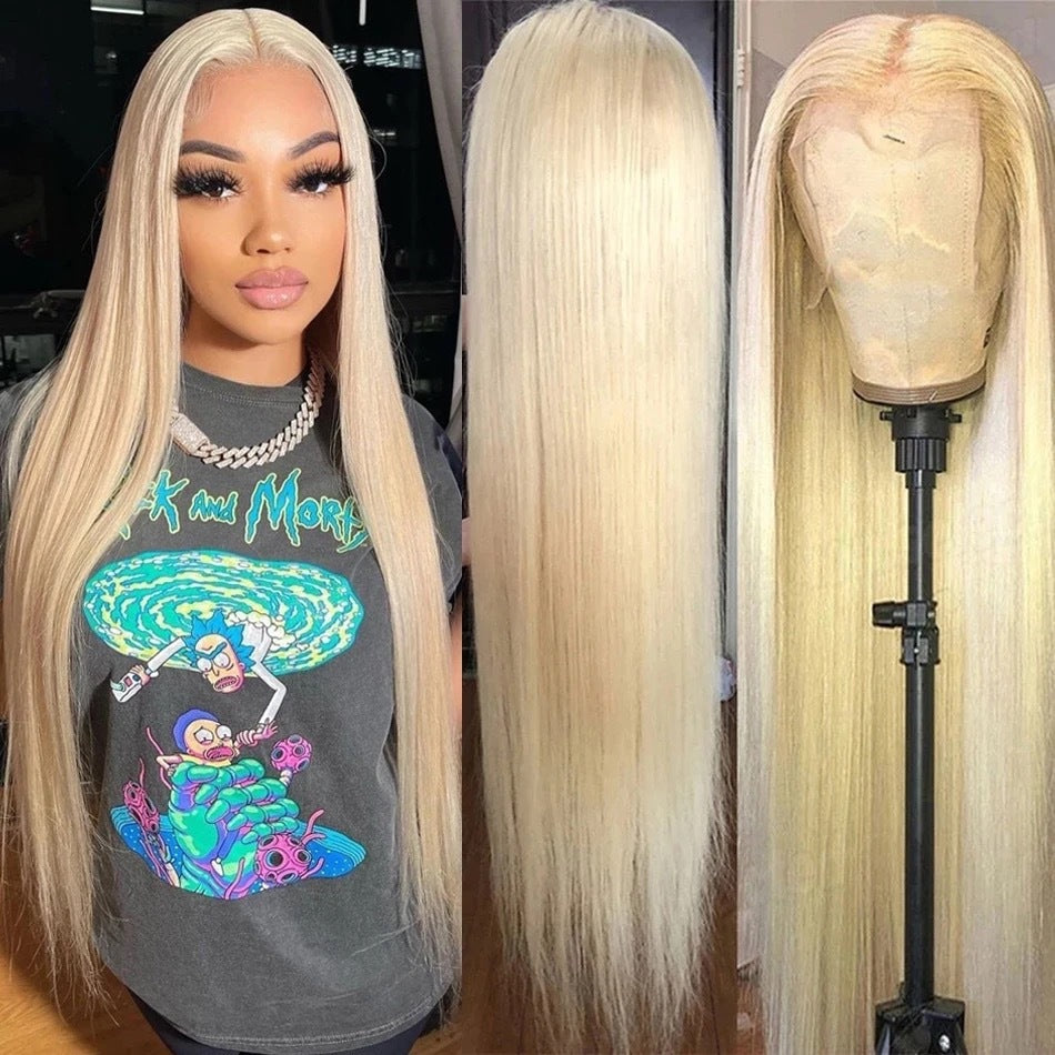 Piano Color Long Straight Wig Front Lace Full-head Wig