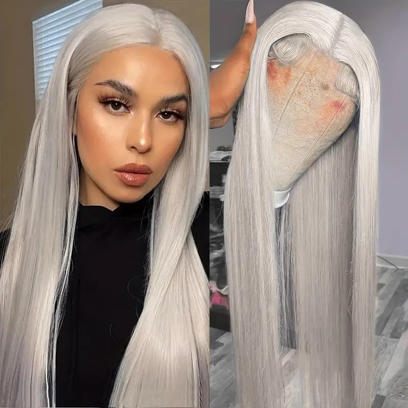 Piano Color Long Straight Wig Front Lace Full-head Wig