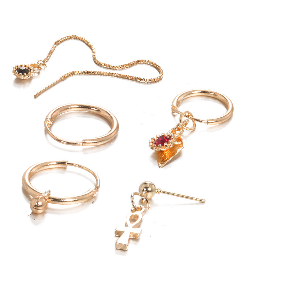 Original European And American Cross-chain Earrings