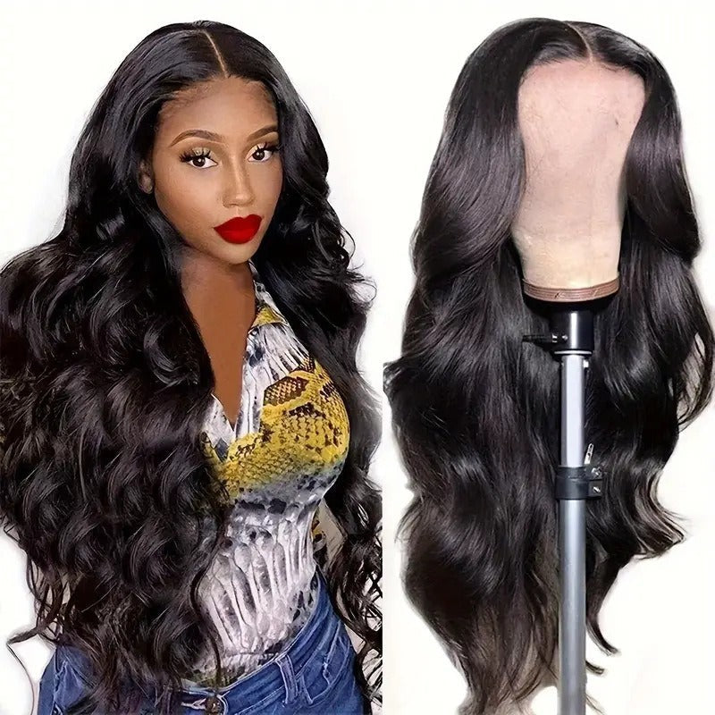 Womens Synthetic Black Big Wave Wig