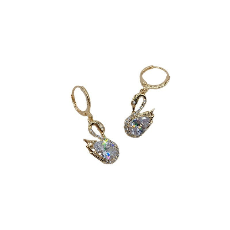 Little Swan Ultra Sparkling Water Diamond Earrings