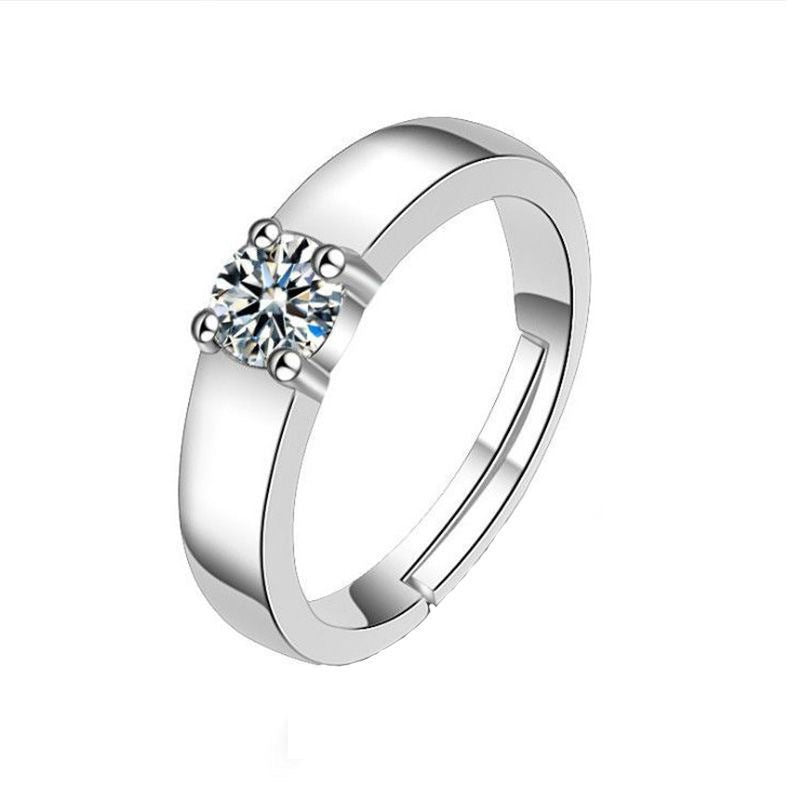 Simulation Of A Classic Six-prong Ring For Women Open Diamond Ring Niche Moissanite Ring