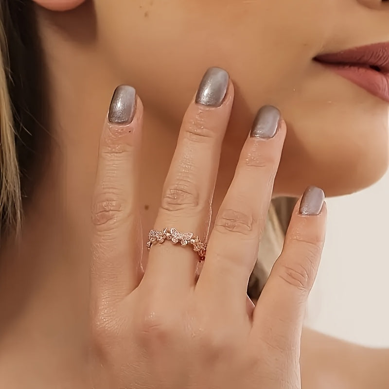 1 Piece Fashion Personalized Butterfly Open Ring For Women, Adjustable